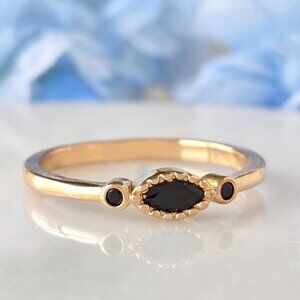 Dainty Gold Ring, 925 Sterling Silver, Charmed Aroma Charcoal